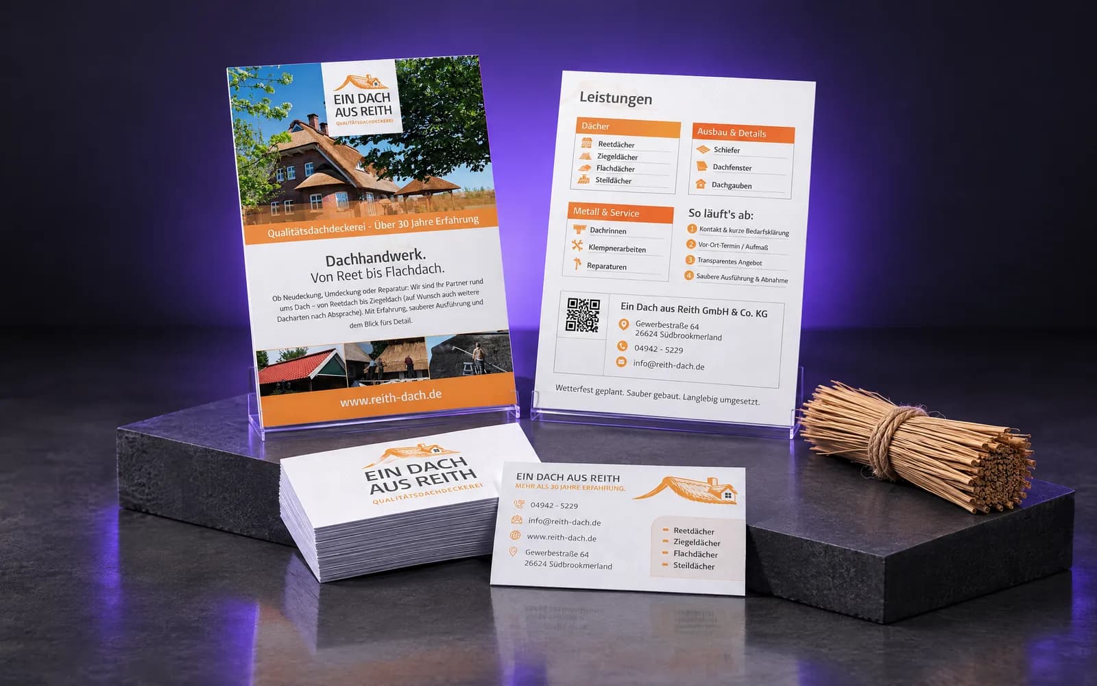 Ein Dach aus Reith: Logo-Relaunch, Corporate Design und Print für eine Reetdachdeckerei, dazu Microsoft 365, MSP und Security